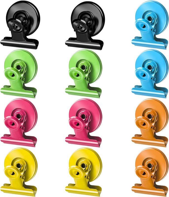 12PCS Clip magnetici pesanti per lavagne Lista di cartelloni di visualizzazione Fasciatori per l'insegnamento