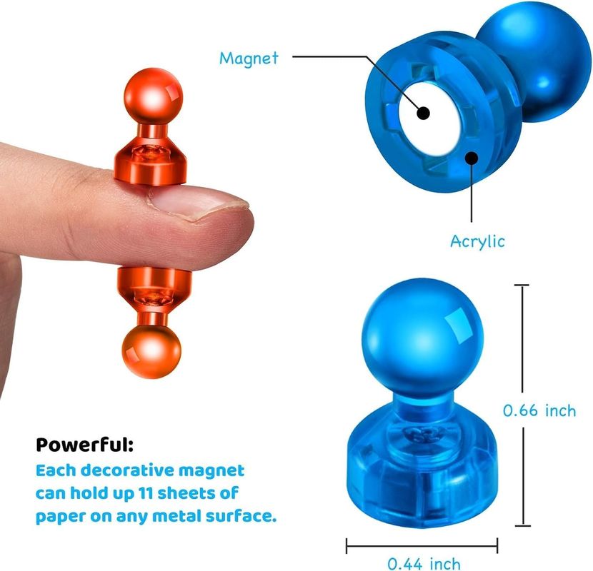 60PCS Colorevoli Strong Magnetic Thumbtacks Magneti da lavagna per l'insegnamento in classe