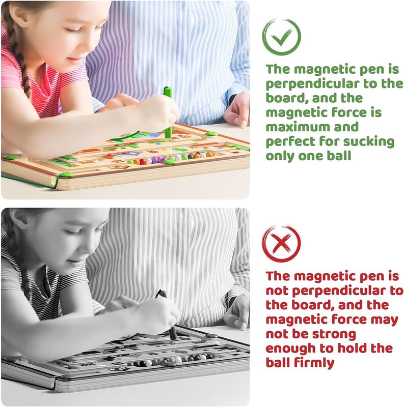 Magnetico Forte Legno Puzzle Tavola Colore E Numero Montessori Labirinto Giocattoli Per Bambini