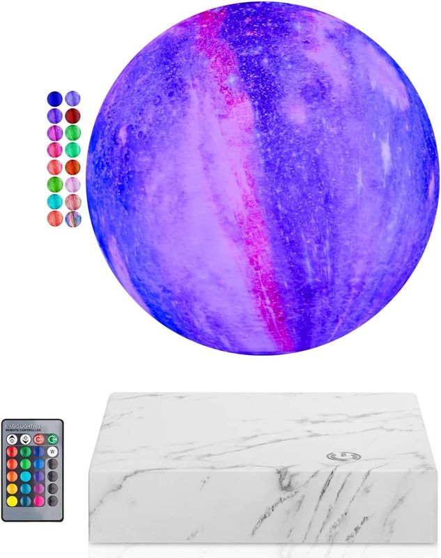Rotation resina lampada di levitazione magnetica Globo lunare galleggiante con 16 colori 3D