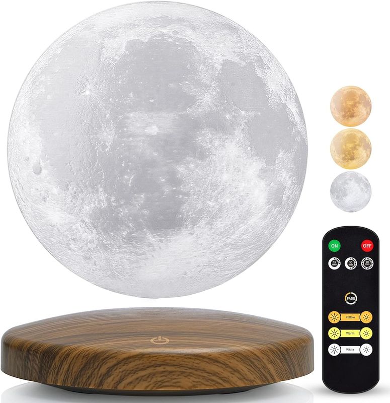 Controllo remoto Lampada di levitazione magnetica 3D Luna galleggiante luce notturna con 3 colori