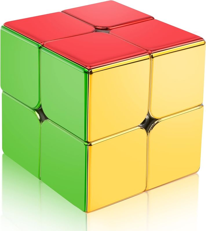 ABS Plastica Mini Magnetico Rubik's Cube Specchio Riflettente 2x2 Velocità Cubo Magnetico
