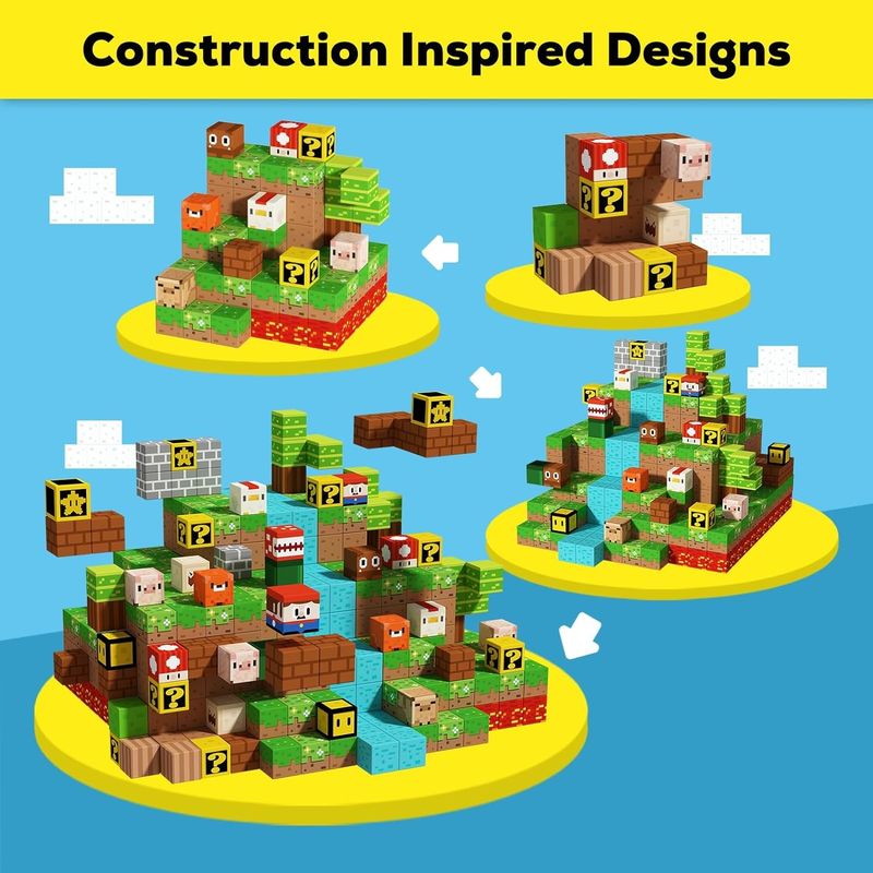 Blocchi di costruzione magnetici multicolori Magic Magnetic Blocks STEM Building Game