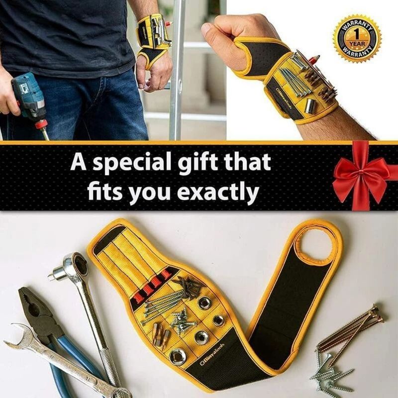 Braccialetti magnetici per la presa di viti, chiodi, perforazioni, cinture per utensili per polsi con magneti forti