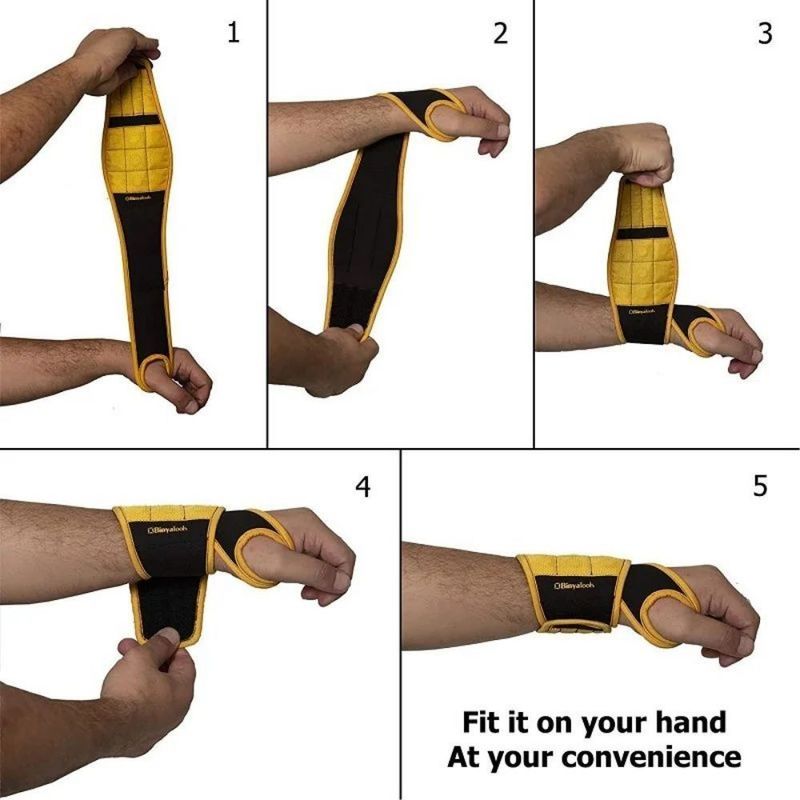 Protezione del lavoro Bracciale magnetico per la presa di viti per la trivellazione di pezzi di foratura Chiodi cinture per il posatore di utensili per polsi