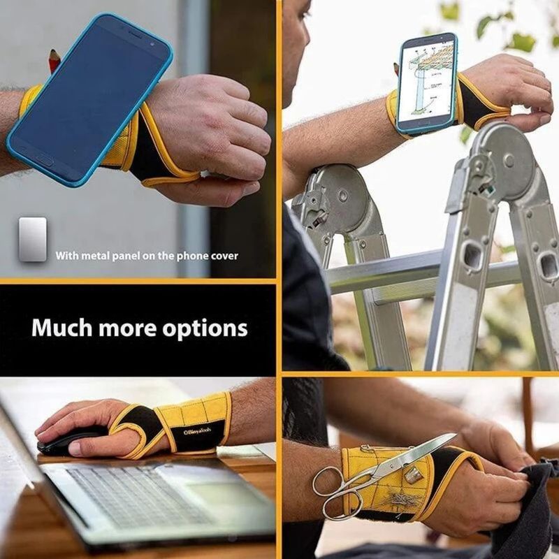 Protezione del lavoro Bracciale magnetico per la presa di viti per la trivellazione di pezzi di foratura Chiodi cinture per il posatore di utensili per polsi