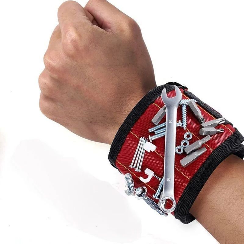 Elettricista cintura regolabile per polso Fascia magnetica forte Borsa utensili portatile con viti personalizzate Pacchetto Dimensione 5.00cm * 4.00cm * 3.00cm