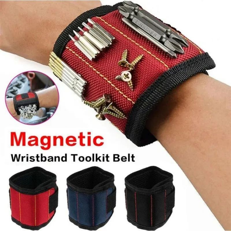 Elettricista cintura regolabile per polso Fascia magnetica forte Borsa utensili portatile con viti personalizzate Pacchetto Dimensione 5.00cm * 4.00cm * 3.00cm