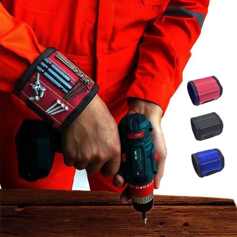 Elettricista cintura regolabile per polso Fascia magnetica forte Borsa utensili portatile con viti personalizzate Pacchetto Dimensione 5.00cm * 4.00cm * 3.00cm