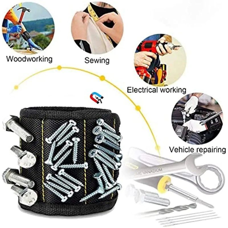 Magneti forti Braccialetto per la presa di viti Chiodi per la trivellazione Bits bracciale portautensili cinture