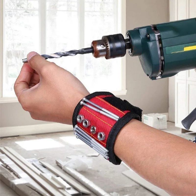 Fascia di supporto al polso magnetica con magneti forti per la presa di viti