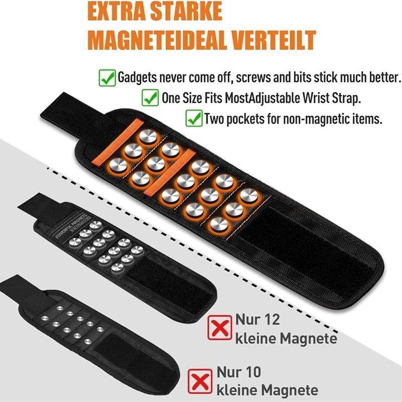 Magnetico bracciale cinture di attrezzatura magneti forti per tenere viti chiodi trapano Bits fai da te