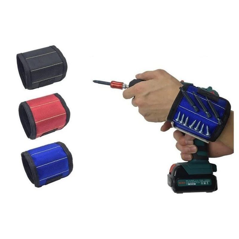 Braccialetto magnetico forte per la presa di viti chiodi per la trivellazione di pezzi cinture portautensili polso