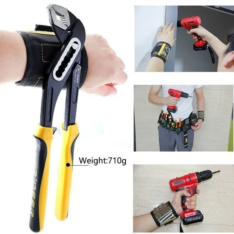 Kit di attrezzi con bracciale magnetico portatile Stringa di attrezzi con bracciale magnetico forte con attrezzi telescopici attrezzi per il ritiro attrezzi per la lavorazione del legno accessori di riparazione