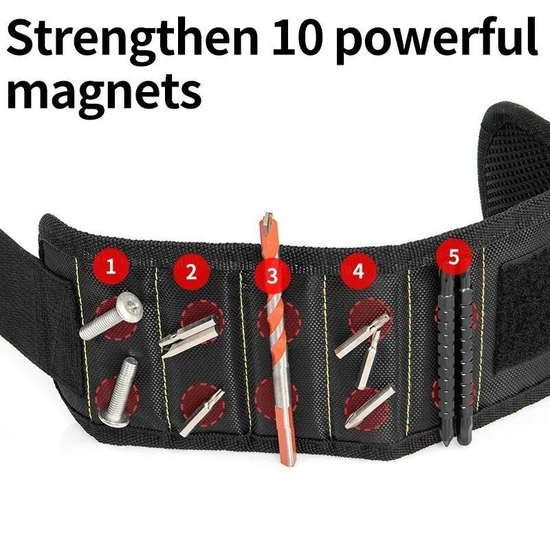Multifunzione Magnetico Fascia per polso Sacchetto di stoccaggio a vite Portatile Elettricista Guardia del polso Strumento di stoffa Oxford