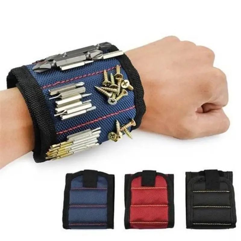 Bracciale Magnetico Borsa di attrezzatura portatile Magnete Elettricista Fascia di attrezzatura per polso Serramenti Unghie Perforazioni Bracciale