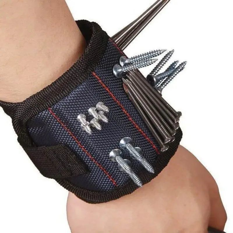 Bracciale Magnetico Borsa di attrezzatura portatile Magnete Elettricista Fascia di attrezzatura per polso Serramenti Unghie Perforazioni Bracciale