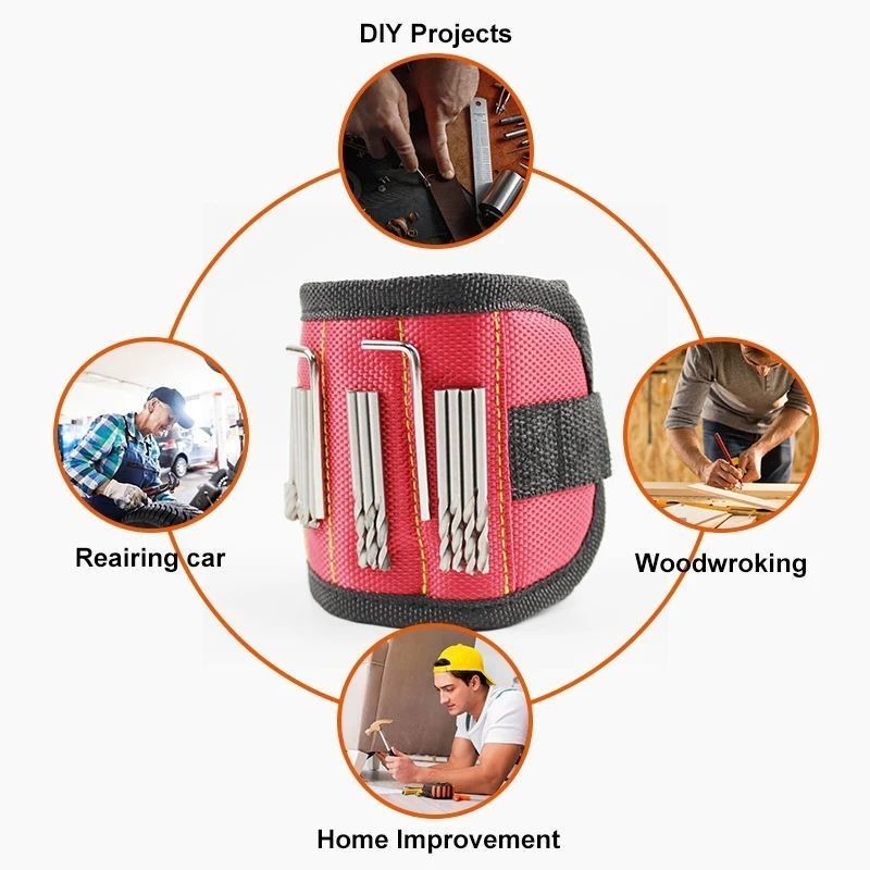Borsa utensili portatile e braccialetto magnetico personalizzato con magneti forti per elettricisti