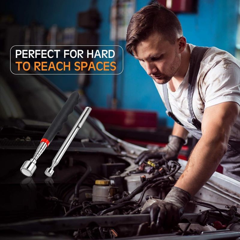 Strumento di raccolta con luce a LED Magnetic Rod Magnetic Rod Metal Parts Magnetic Tool Telescopic Pickup