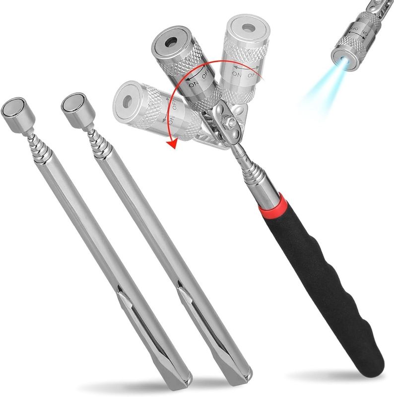 Strumento di raccolta magnetica bastone di raccolta telescopica e specchio di ispezione rotante a 360 gradi con luce a LED