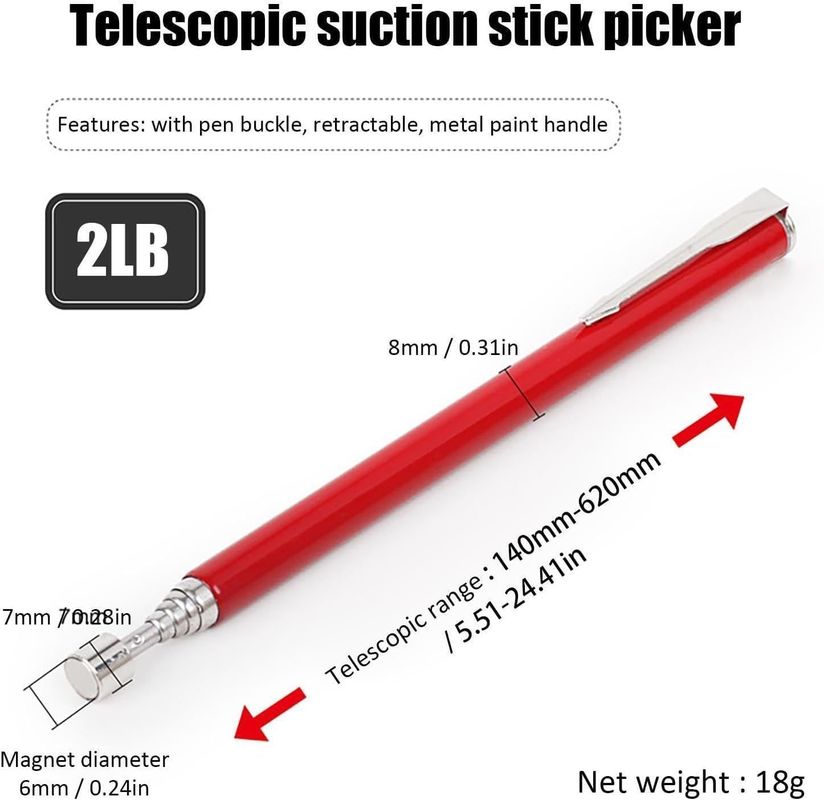 Telescopic Magnetic Pick Up Tool Strumento utile per viti Noci Pini, spazzini magnetici