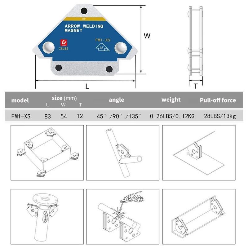 Tenitori di saldatura magnetica angolo saldatore freccia magnete saldatore fissatore posizionatore ferrite tenuta strumenti localizzatori ausiliari